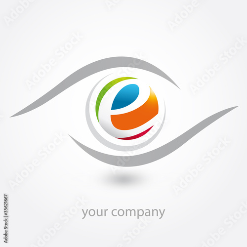 logo, e, optique, opticien, diagnostic