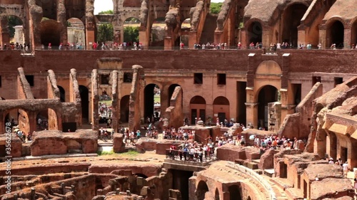 Part of Colosseum arena, area under it, and constructions around photo