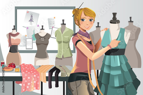 Fashion designer at work