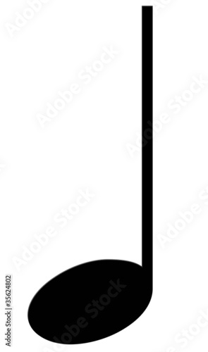 Billede på lærred Quarter note on a white background