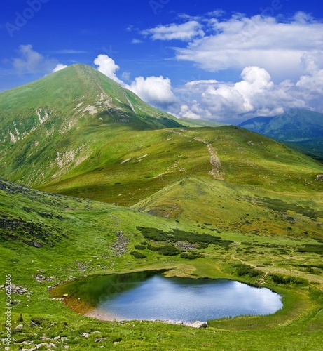beautiful lake in a green mountains © Yuriy Kulik