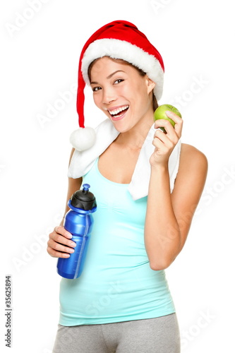 Christmas fitness woman