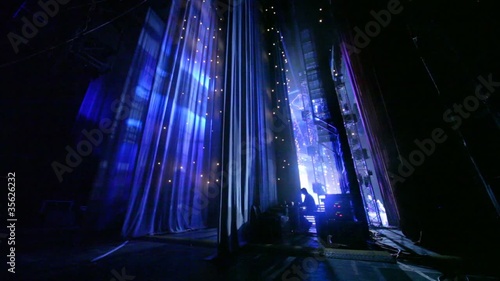Some layers of curtains behind offstage photo