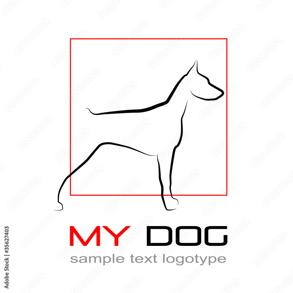 Obraz premium Logo Dog, doberman # Vector