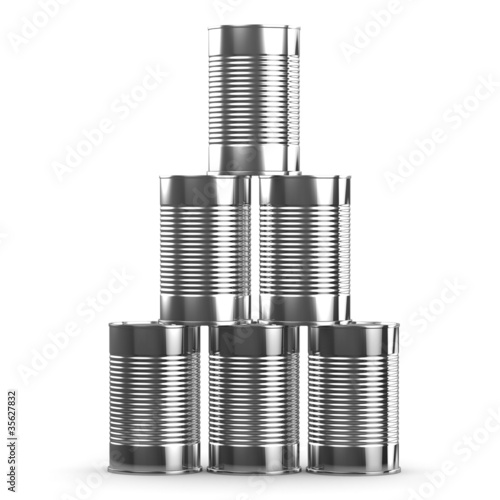Plakat 3d Small stack of tin cans