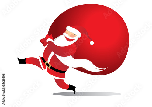 happy Santa with sack