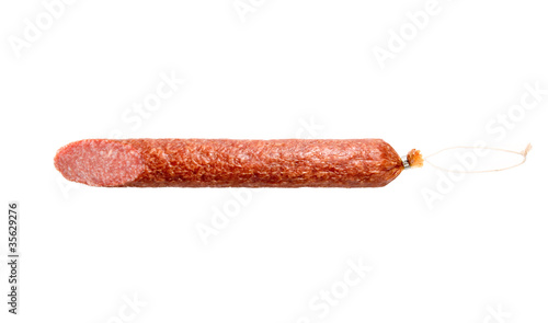 one salami sausage with section