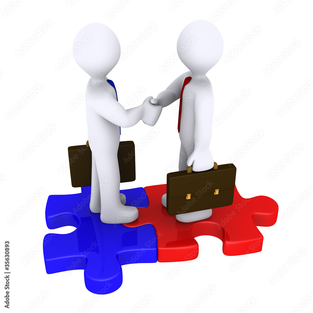 Handshake between different team leaders Handshake between different team leaders