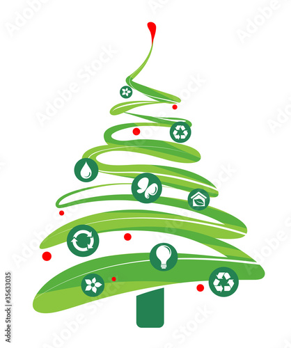 Ecology and recycling Christmas vector background