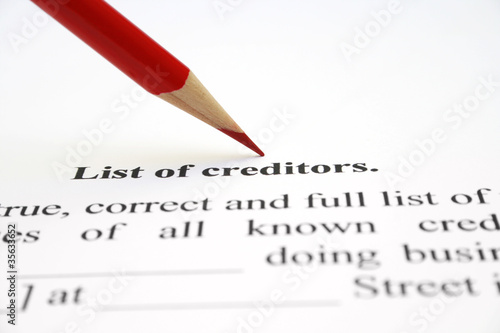 List of creditors