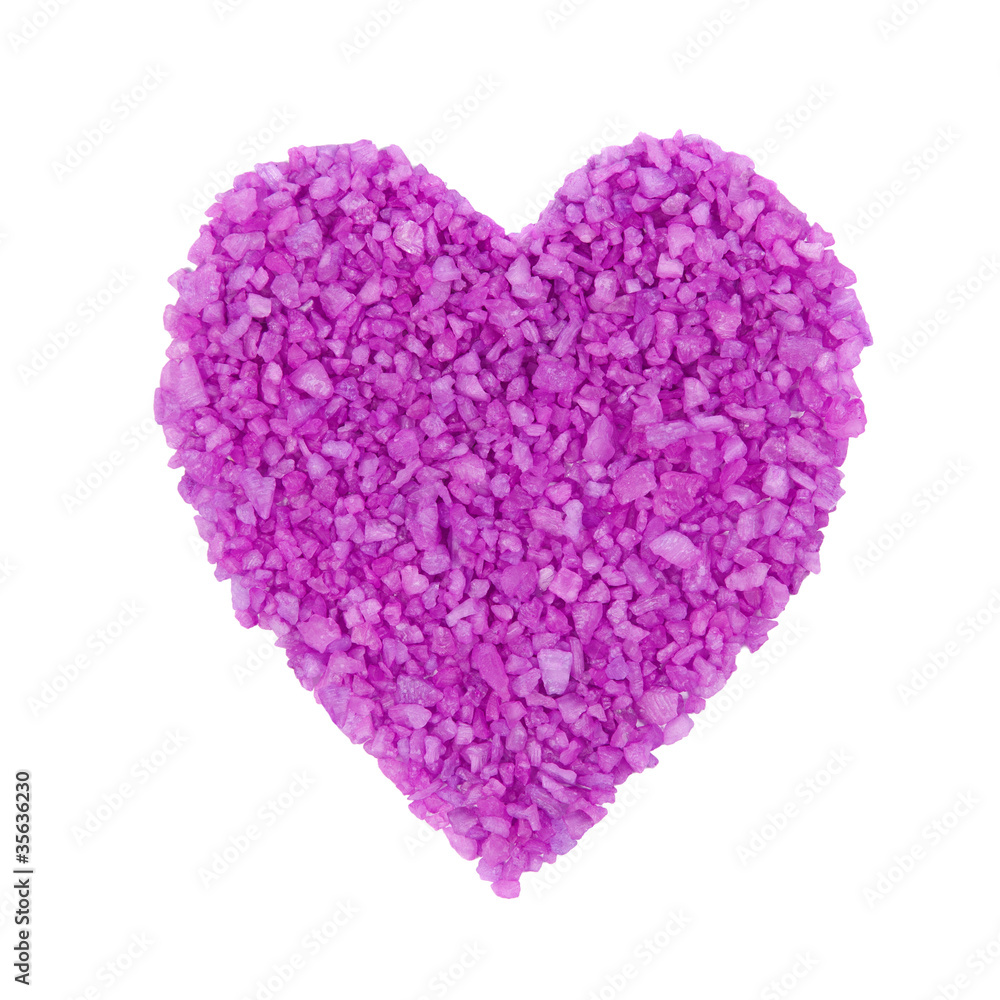 Salt for bathroom a scattered in the shape of a heart Salt for bathroom a scattered in the shape of a heart