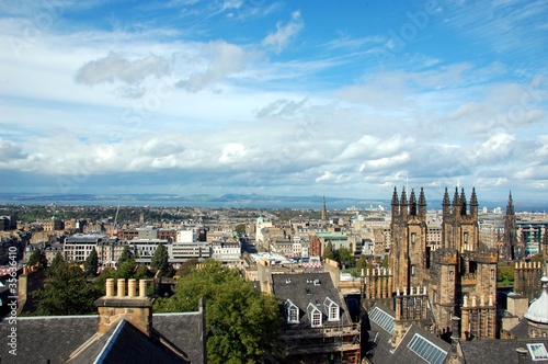 View over Edinburgh, Scotland. Sunny day