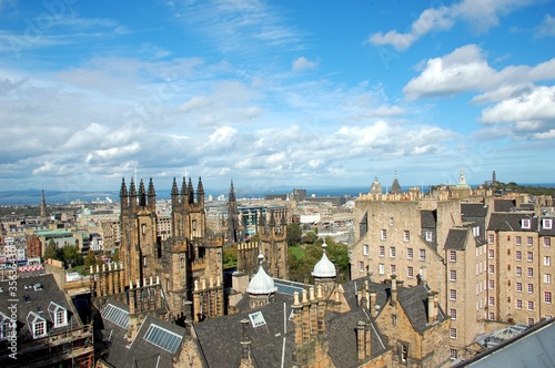 View over Edinburgh in sunny weather, Scotland