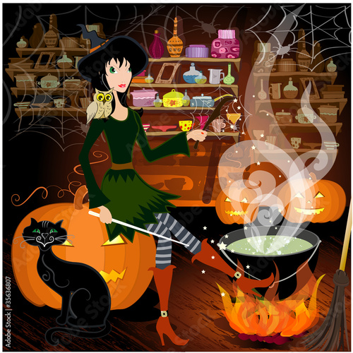 Witch potion brews