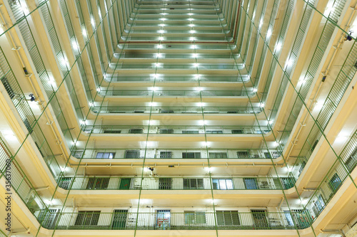 apartment building at night