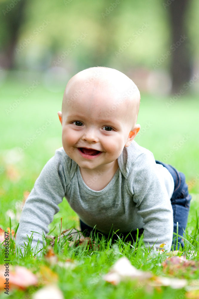 Baby on grass Baby on grass