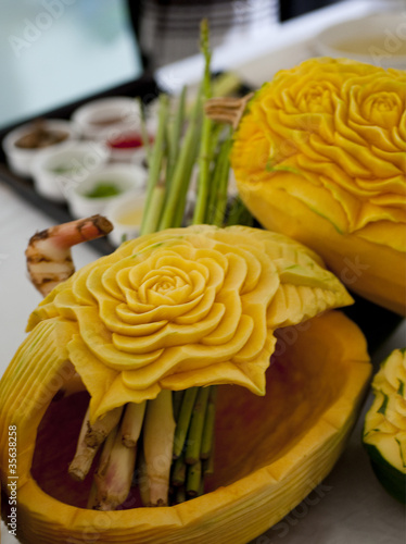 Beautifully carved pumkins photo