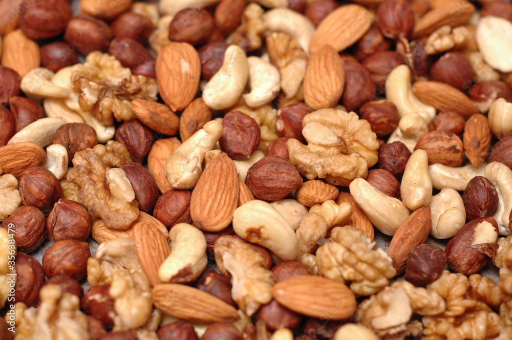 Background of mixed nuts