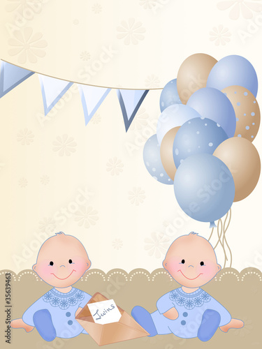 Twins boys card