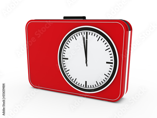 3d time clock alarm red