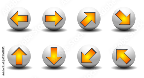 3D Kugel Pfeile gelb orange