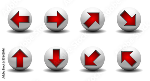3D Kugel Pfeile rot