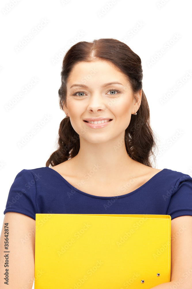 woman with folders