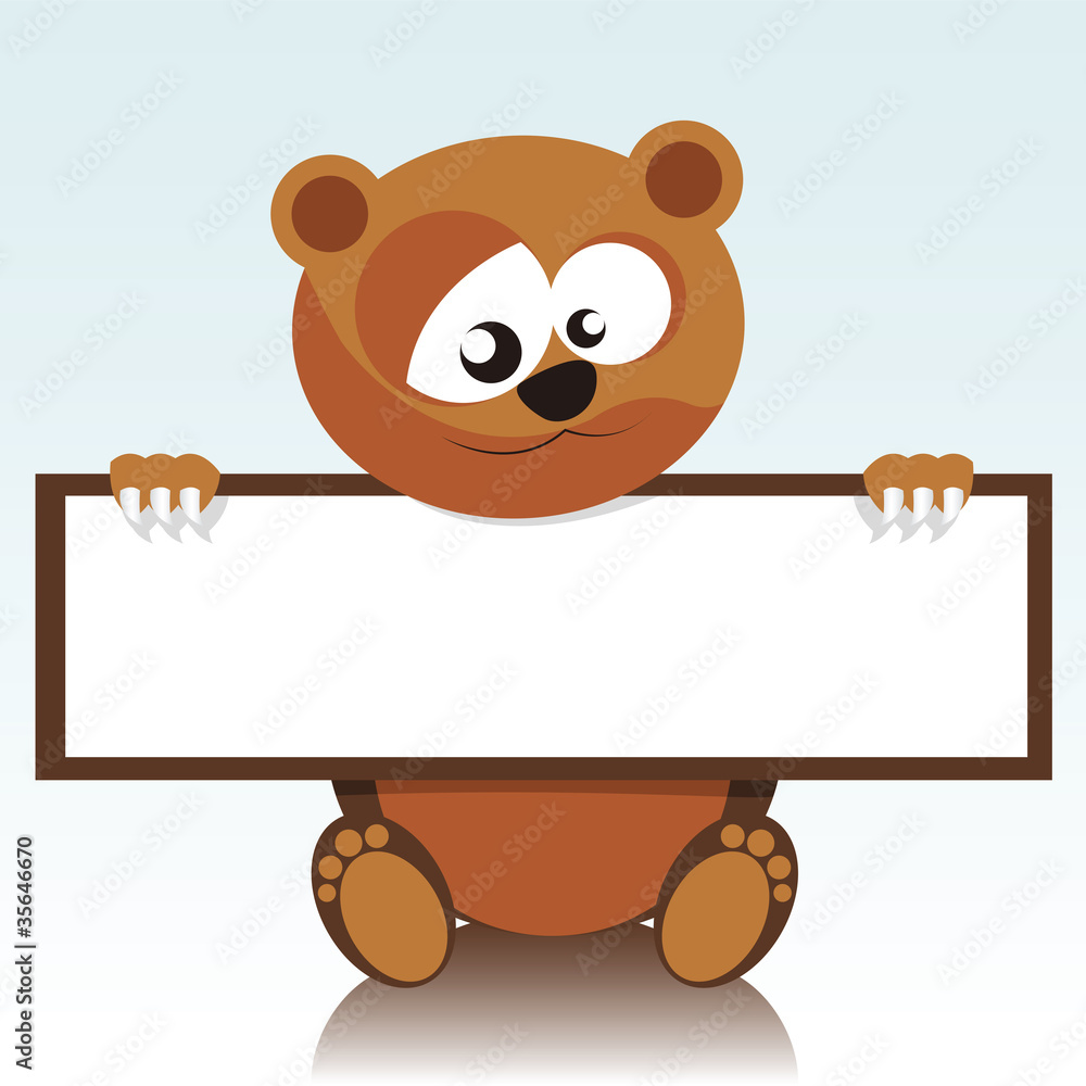 Obraz premium bear holding a signboard