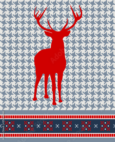 Christmas reindeer seamless pattern