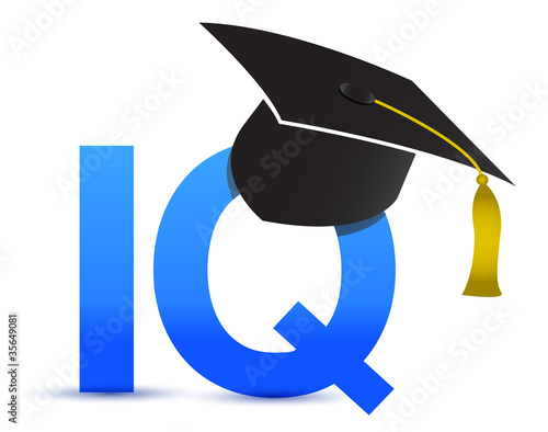 Intelligence quotient iq graduation tassel illustration