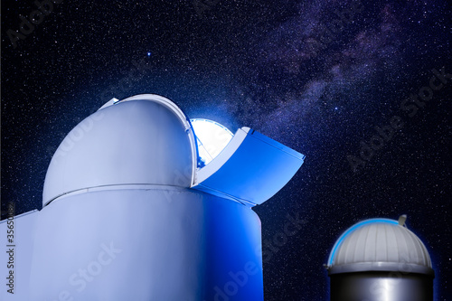astronomical observatory dome stars night