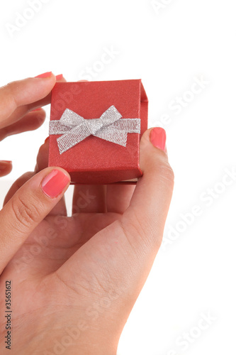 Woman holding beautiful gift