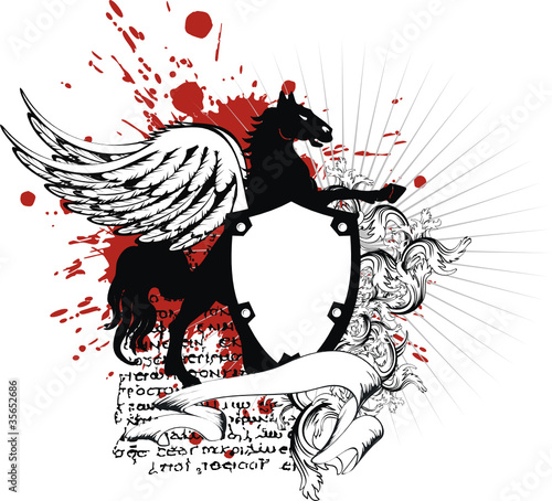 heraldic shield coat of arms crest horse7