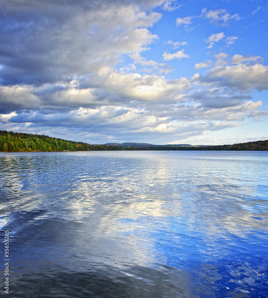 Lake reflecting sky