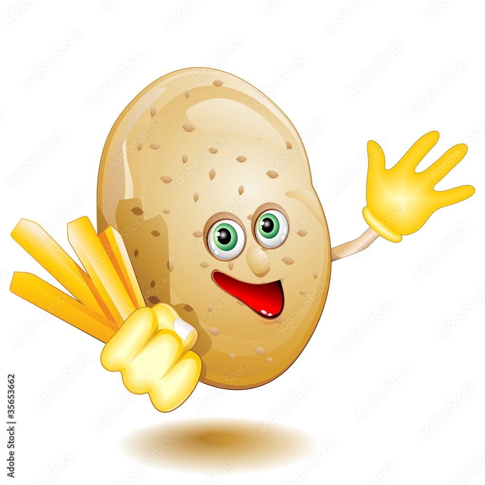 Patata Patatina Fritta Cartoon Fumetto-Potato Comics-Vector Stock Vector |  Adobe Stock