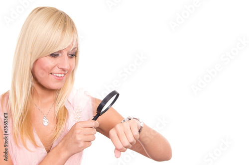girl and loupe