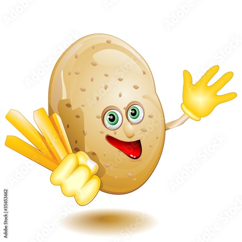 Patata Patatina Fritta Cartoon Fumetto-Potato Comics-Vector