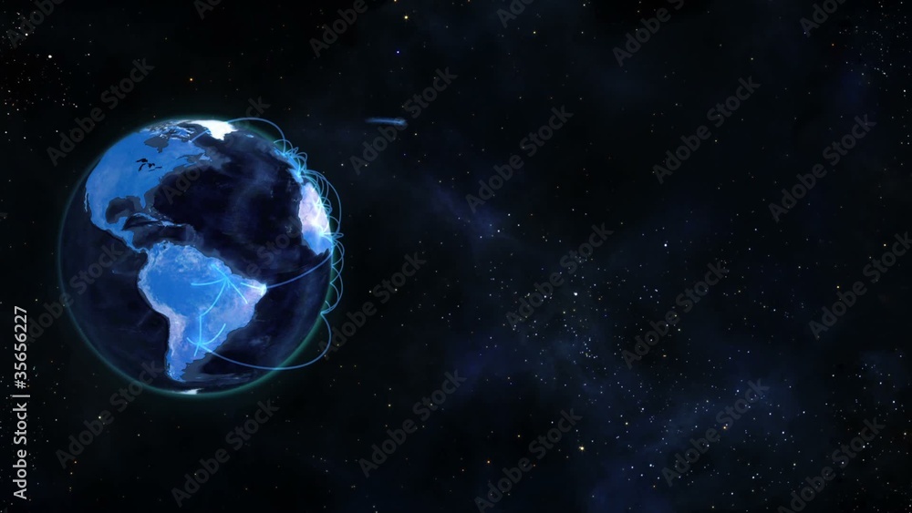 Connected globe turning on itself Connected globe turning on itself