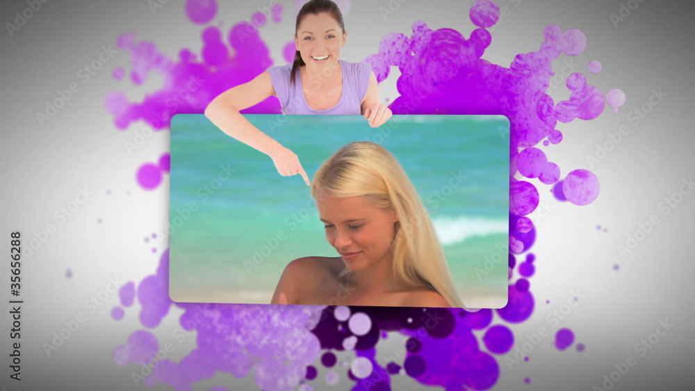 Woman showing a woman having fun Woman showing a woman having fun