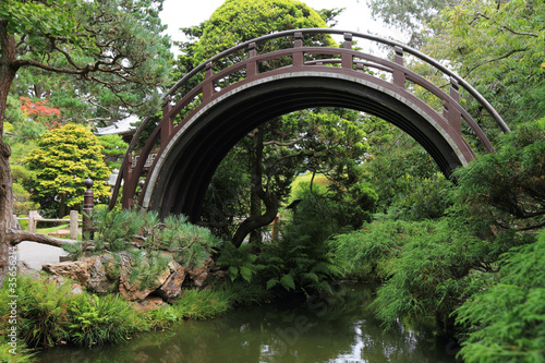 Obraz na płótnie Arch bridge in an Japanese garden w salonie