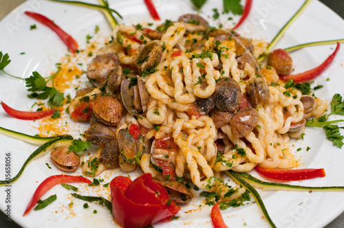 Italian Food  pasta with clams