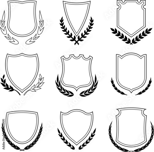 Vector shields and laurel wreaths