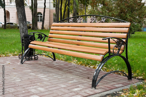 Bench in city park