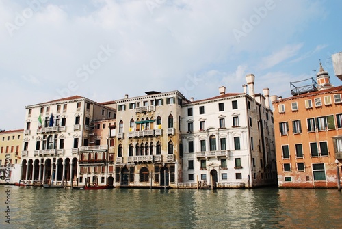 Colorful ancient houses on Grand Canal, Venice, Italy © Crisferra