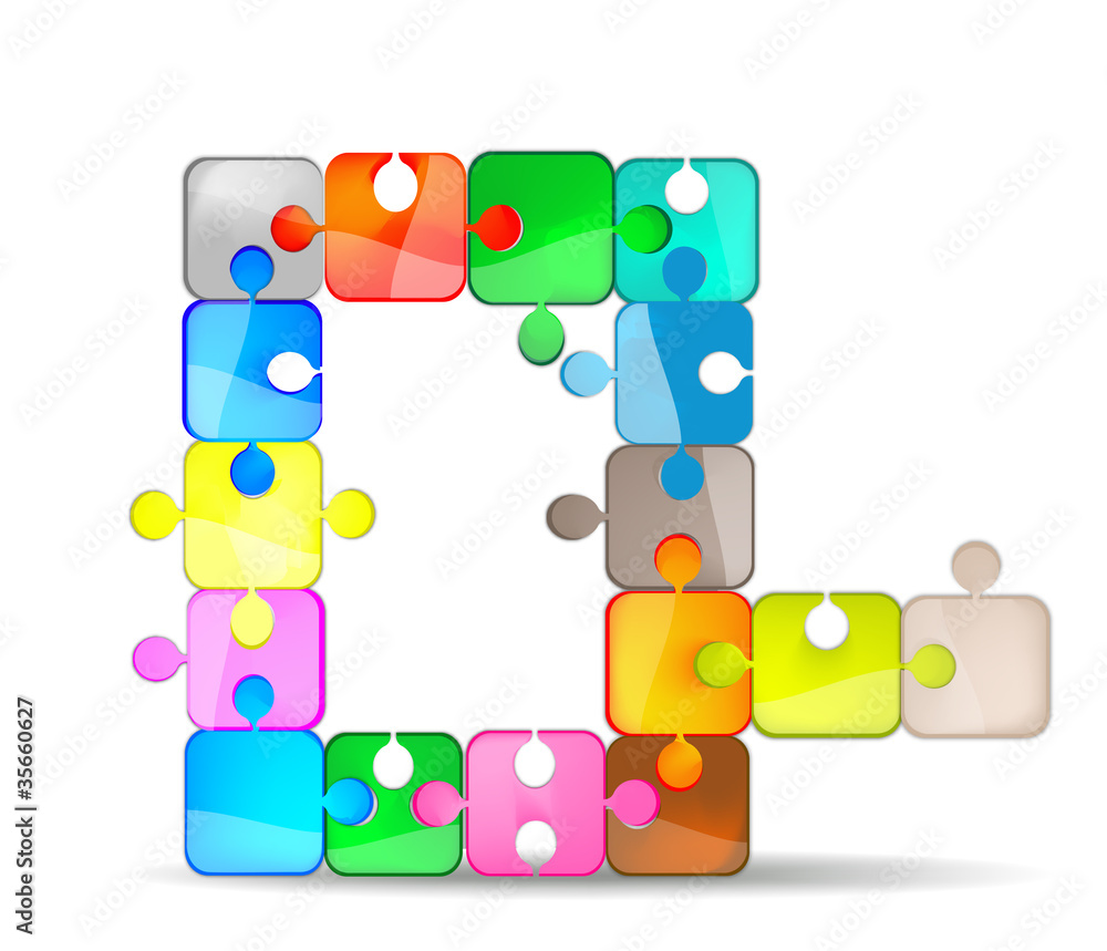 Letter Q with colorful puzzle Letter Q with colorful puzzle