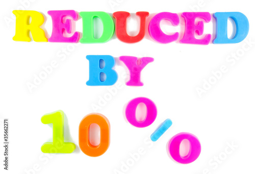 10  reduced written on fridge magnets