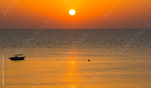 Sunrise at sea. Egypt.