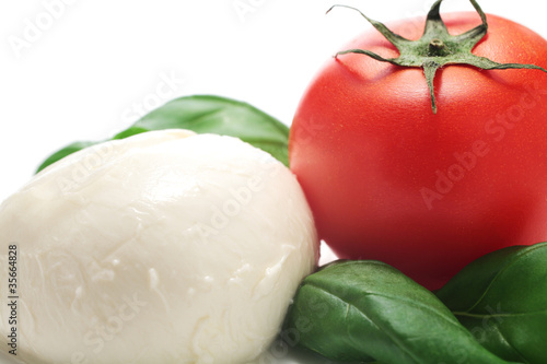 Tomato, mozzarella and basil