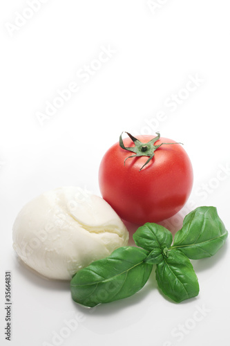 Tomato, mozzarella and basil