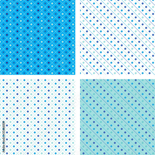 Seamless pattern pois blue